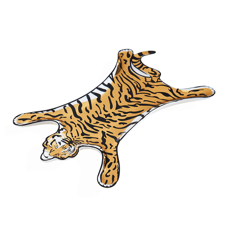 Tiger Stacking Tray, 18 x 12cm, Gold