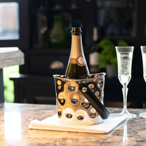 Image showing the Polo Bottle Cooler, L17.5 x W14 x H16cm, Silver product.