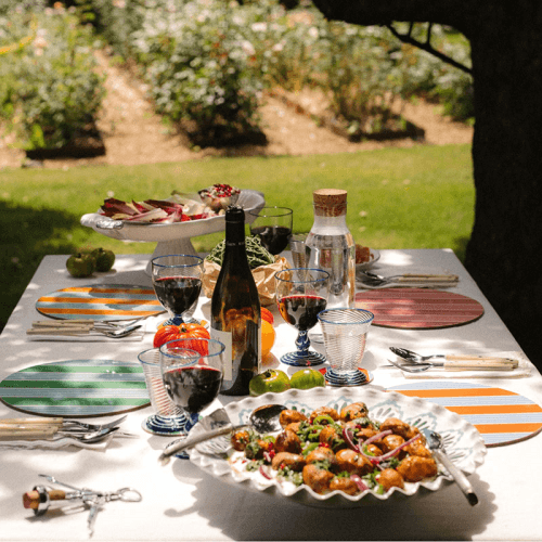 Image showing the Amalfi Stripes Set of 6 Placemats, D29cm, Multi product.