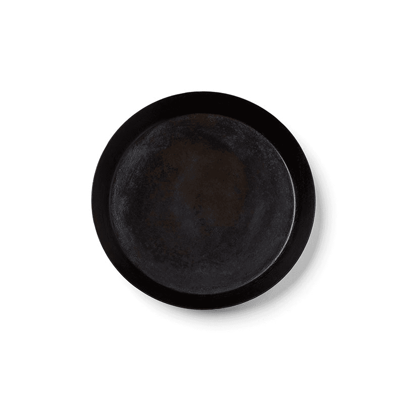 Black Iron Round Dish, 12", Black