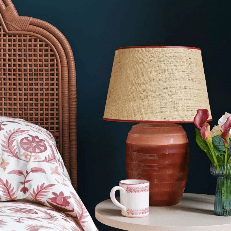 Beehive Ceramic Lamp, H 35.5cm, Red