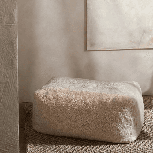 Image showing the Sheepskin Sheepskin Oblong Pouffe, Pearl product.