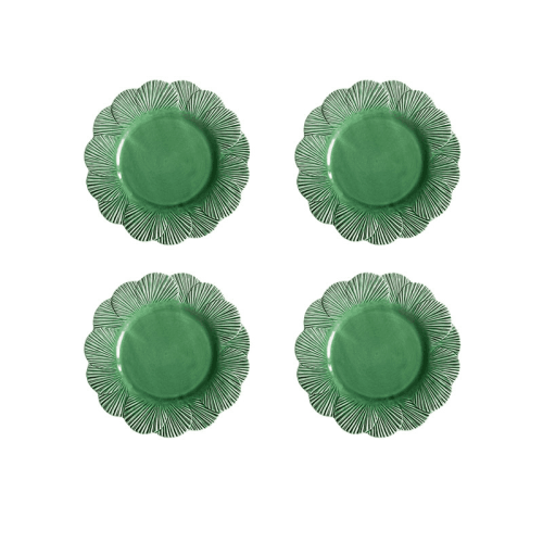 Image showing the Laguna Shell Set of 4 Dinner Plates, H 3cm, W 28cm, D 28cm, Green product.