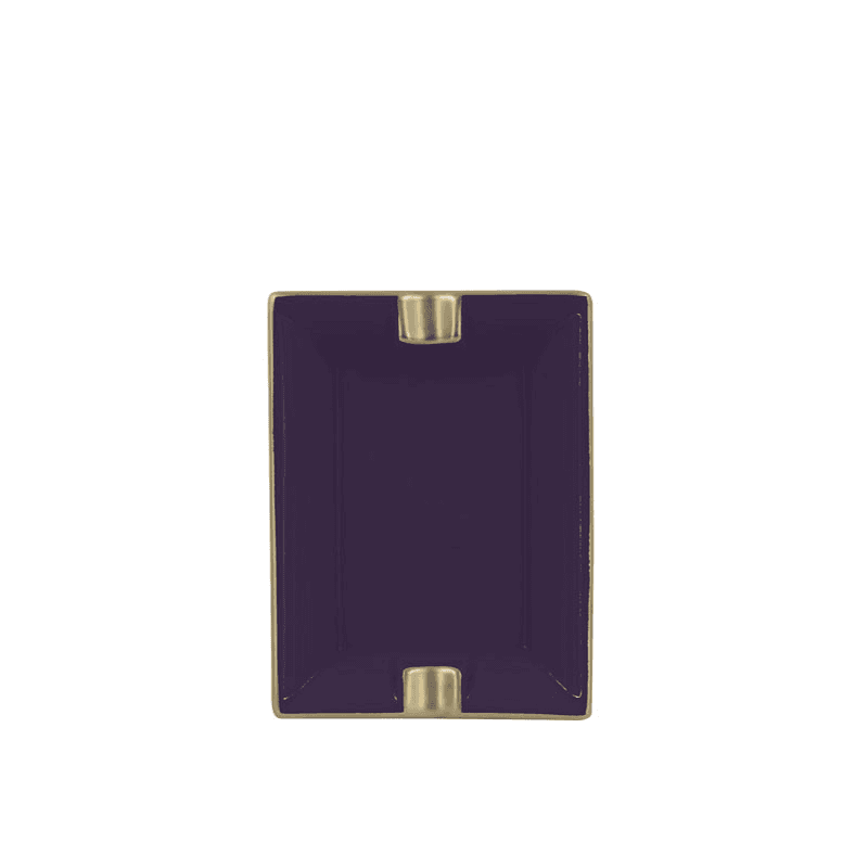 Sous Le Soleil Ashtray, W9.5 x L11cm, Matt Gold Classic Sevres Blue
