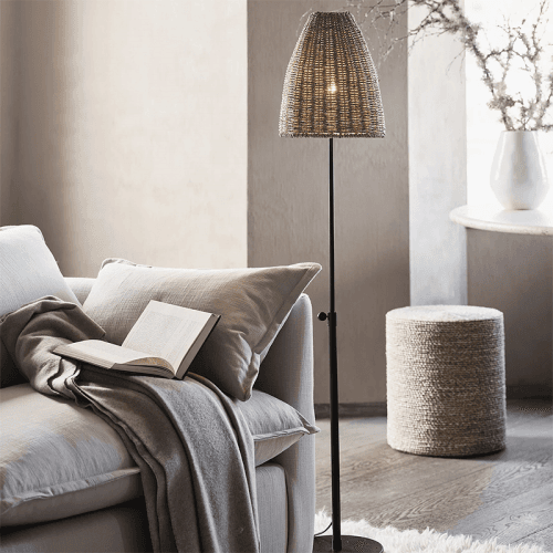 Image showing the Burford Adjustable Floor Lamp, H130cm, Black product.