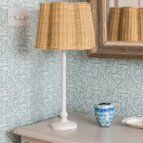 Image showing the Clover Rattan Lampshade, Natural product.