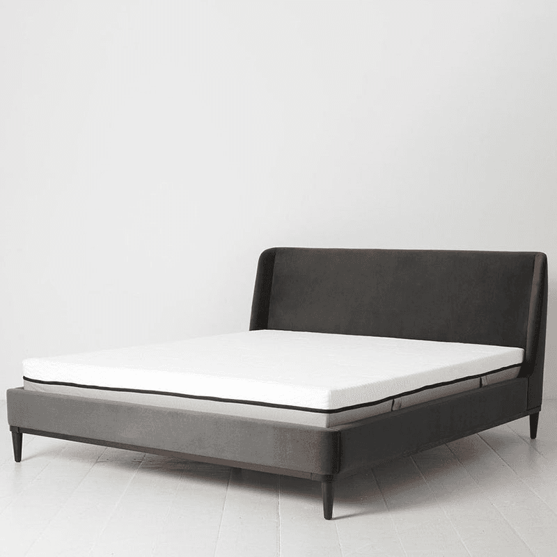 Bed 02 Velvet Super King Size Frame, Charcoal