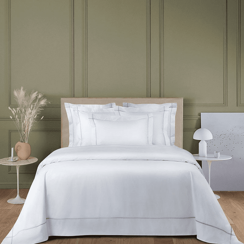 Athena - 500 Thread Count Cotton Percale King duvet cover, 240 x 220cm, Silver