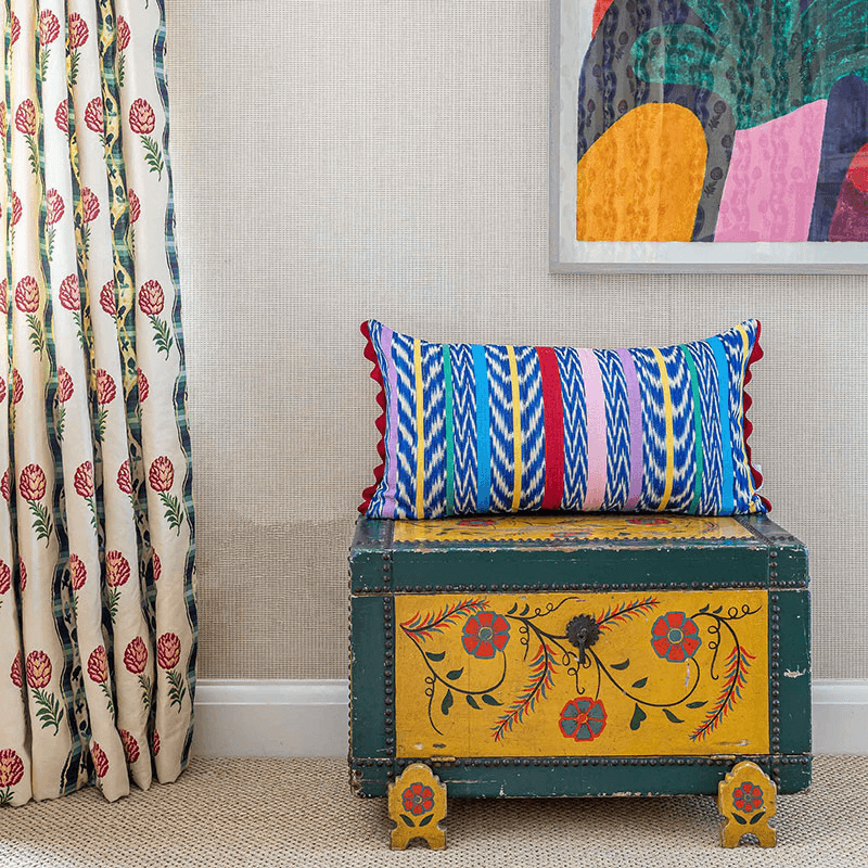 Gloria Cushion, 42 x 70cm, Blue Multi