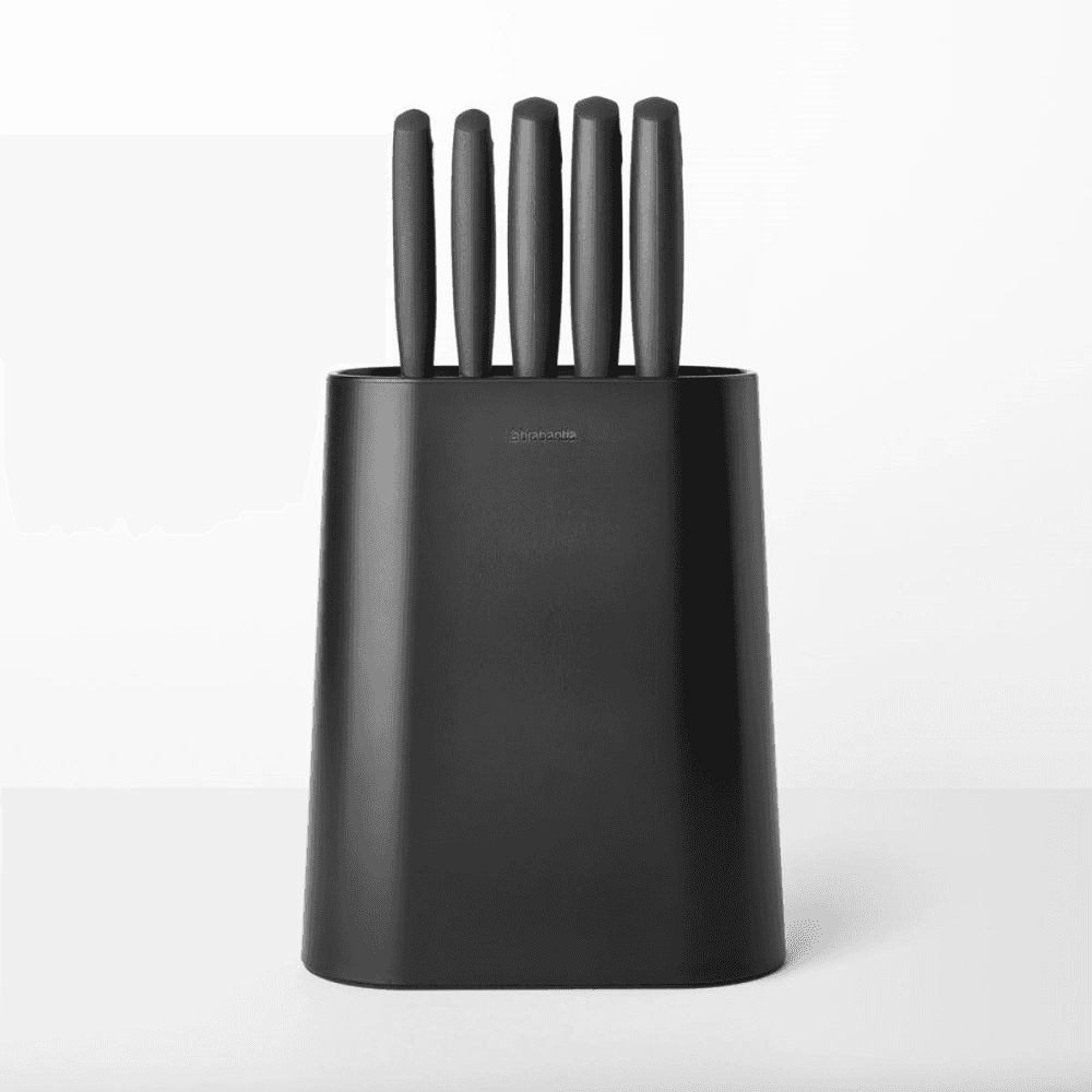 Tasty+ Knife block with knives, H33.5 x W19 x D9cm, Dark Grey