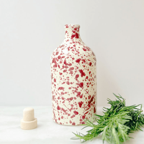 Image showing the Splatter Ceramic Bottle, 750ml, Cranberry product.