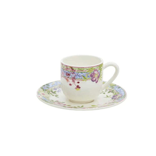 Image showing the Gien- Millefleurs, Coffee Cup & Saucer, Set of 2 product.
