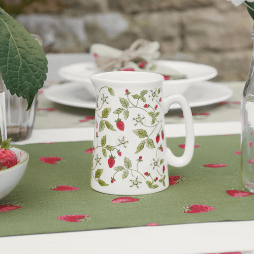 Image showing the Strawberries Small Jug, 300ml, White, Green, Red product.