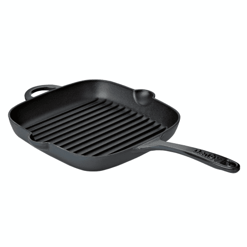 Image showing the Halo Cast Iron Griddle pan, 47 x 25 x 4cm, Black product.
