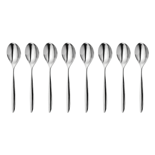 Image showing the Hidcote Set of 8 Coffee Spoons, L10cm, Stainless Steel product.