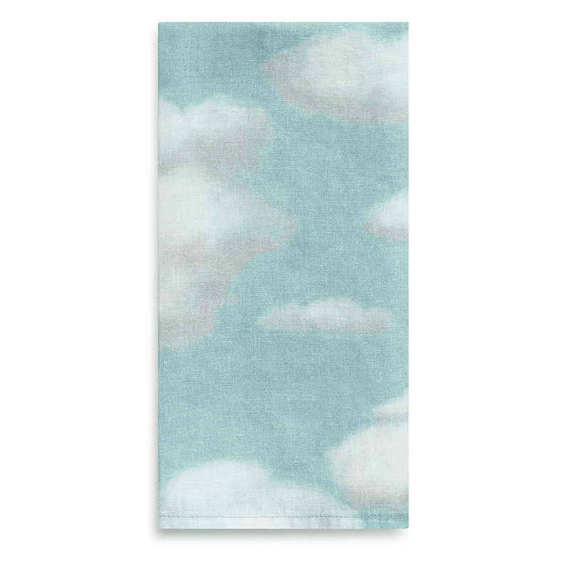 'Nuages' Linen Napkin, 50cm x 50cm, Blue