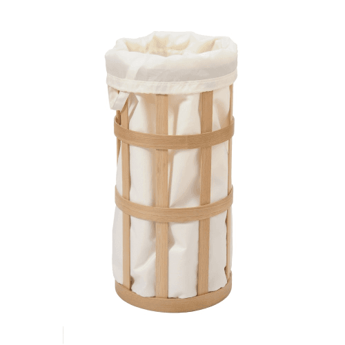 Image showing the Laundry basket cage, H63 x W31 x D31cm, White/Oak product.