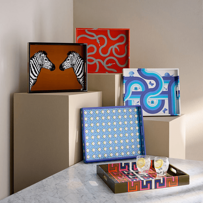 Eden Lacquer Tray, 43 x 35.5cm, Orange