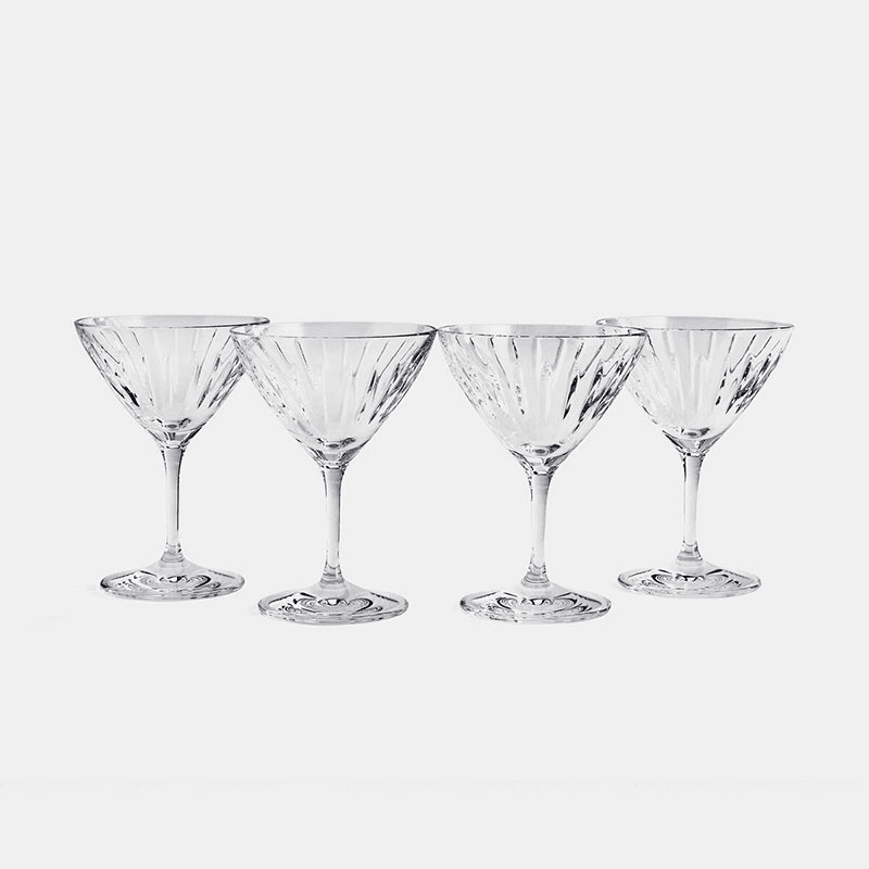 Roebling Set of 4 Cocktail Glasses, 212ml, Clear