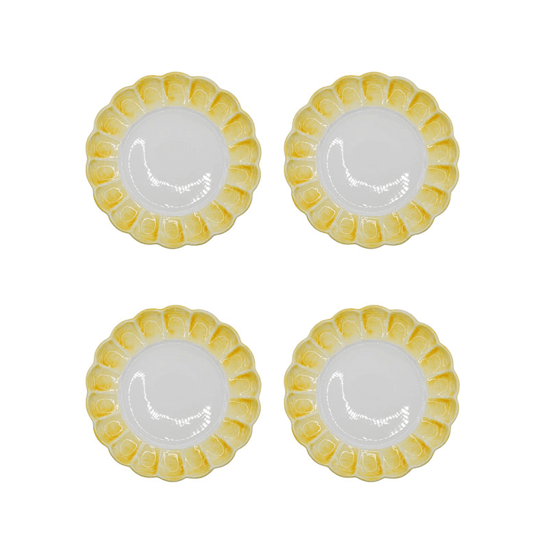 Lido Set of 4 Dinner Plates, D29cm, Yellow