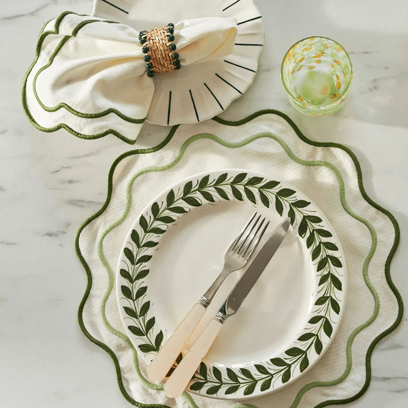 Apple Set of 4 Napkins, 50 x 50cm, Green