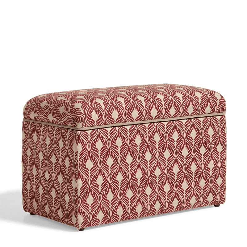 Carena Upholstered Trunk, H46cm x W70cm x D38cm, Red Garnet