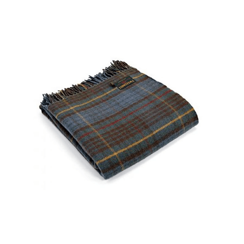 Polo Fringe Picnic Rug, Tartan, Antique Hunting Stewart (Leather Straps)
