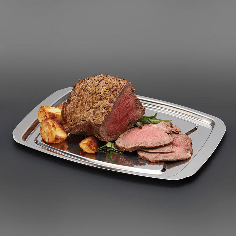 Spiked carving tray, 37 x 28cm, stainless steel