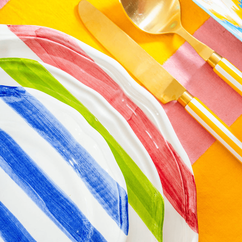 Stripes Plate, D27cm, Red