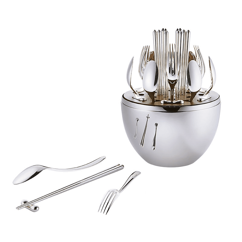 Mood Asia, Silver Plated Flatware set for 6 people, 24 piece, Silver Plated