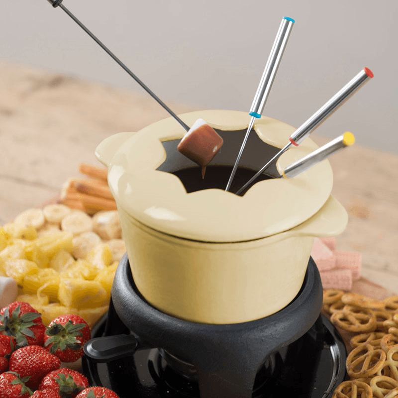 Fondue set, cream