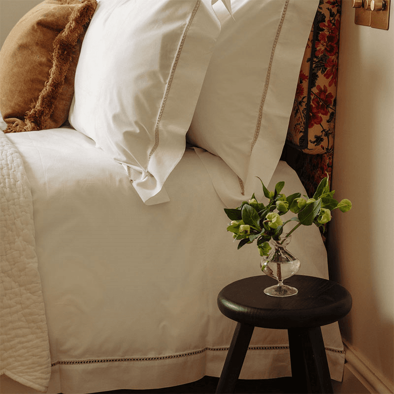 Georgiana Ladderstitch Duvet Cover, Double, Nougat