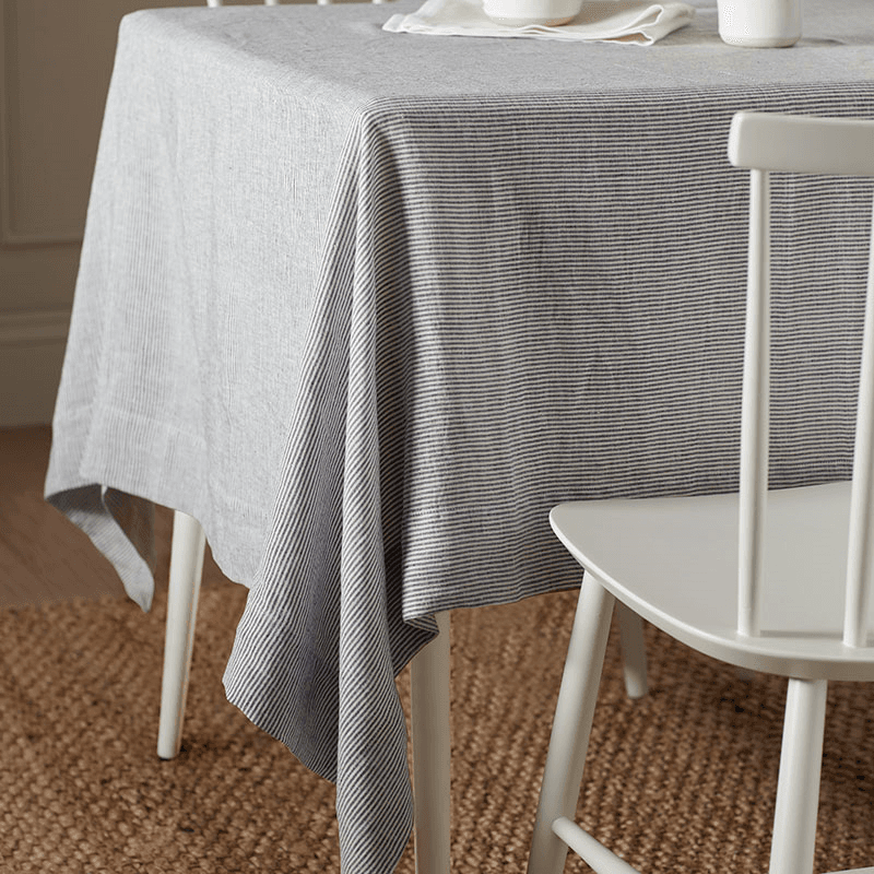 Sid Stripe Tablecloth, 150 x 250cm, French Blue