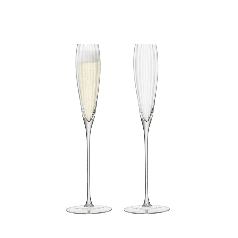 Aurelia Grand Champagne Flute Set of 2, 165ml, Clear Optic