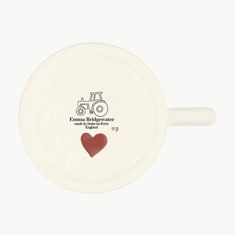 Pink Hearts Mug, 300ml, Cream
