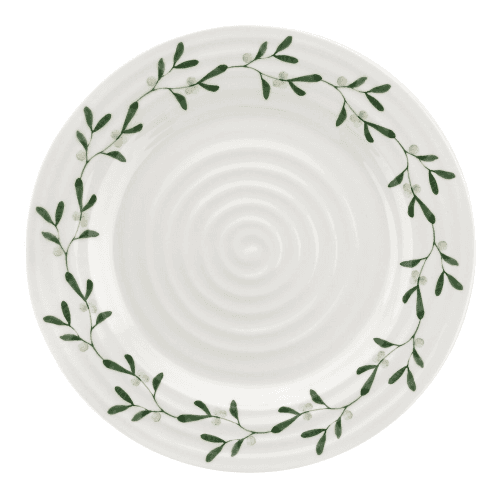 Image showing the Mistletoe Set of 4 Dinner plates, Dia28cm, white/ green product.
