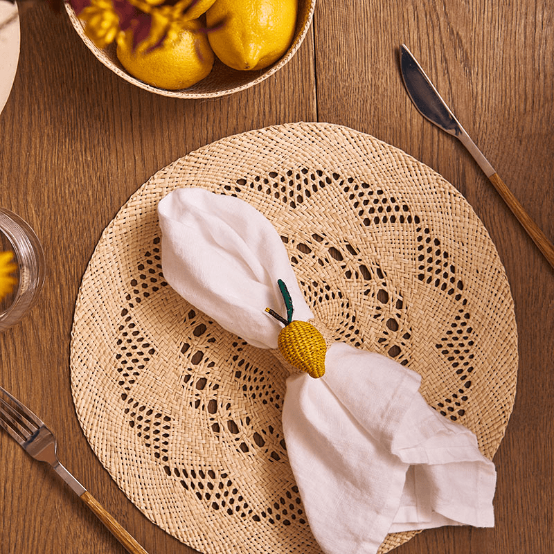 Classic Set of 2 Open Weave Placemats, D30cm, Natural
