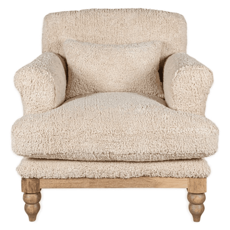 Otas Teddy Cotton Armchair, Off White
