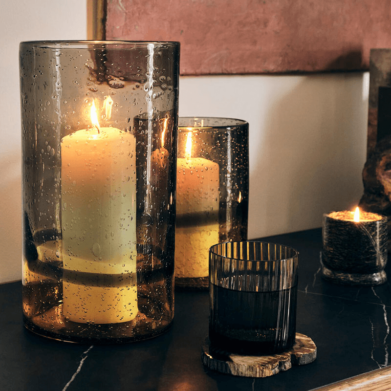 Balfern Set of 4 Petrified Wood Coasters, D12cm, Black