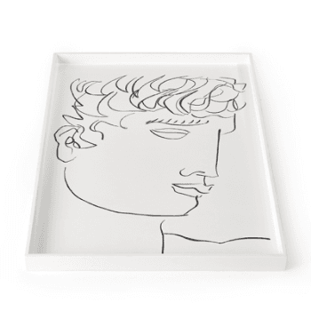 Antinous Tray, White, Large, 60cm x 40cm