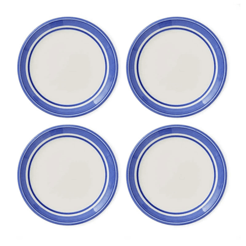 Image showing the Potter's Stripe Set of 4 Bread Plates, D15cm, Blue product.