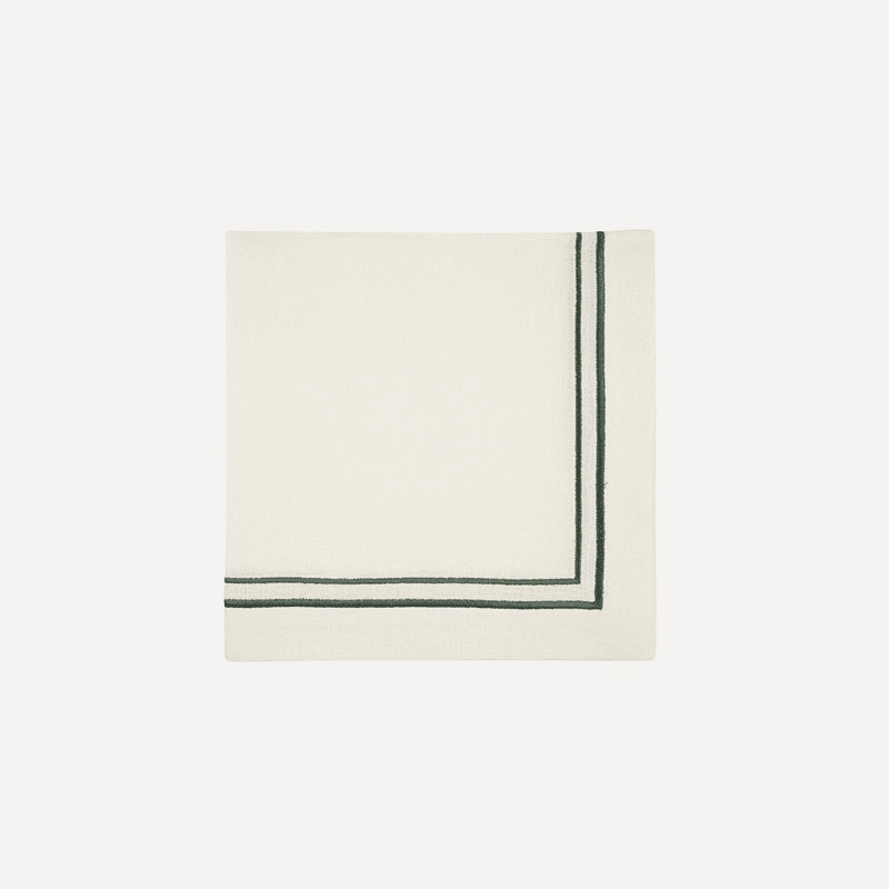Sophie Classic Two Cord Napkin, 50cm, Forest Green