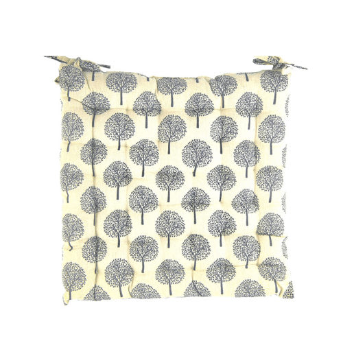 Image showing the Tree Square Seat Pad, 40 x 40cm, Cream Linen product.