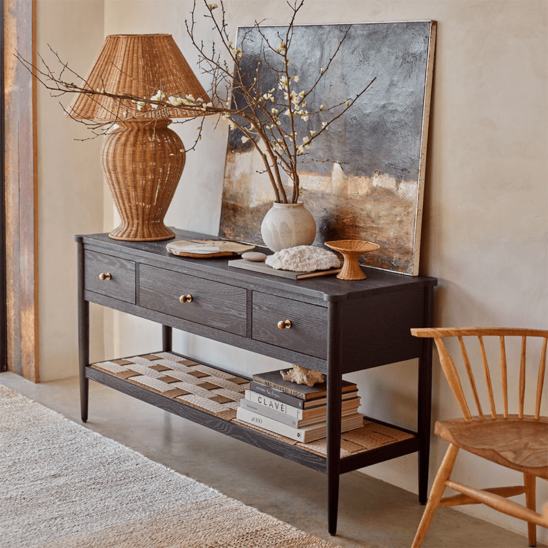 Frome Console Table, Warm Black