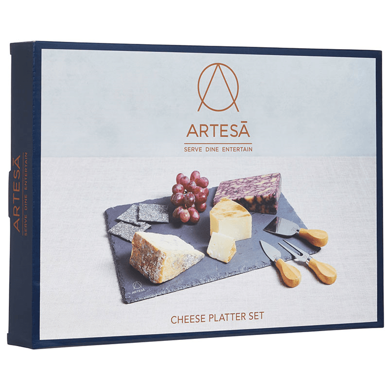 Cheese platter set, 35 x 25cm, Slate And Acacia Wood