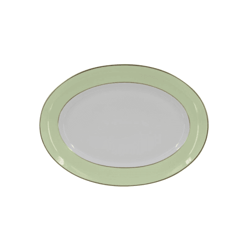 Image showing the Sous Le Soleil Oval Platter, W31 x L42cm, Matt Gold Classic Pastel Green product.