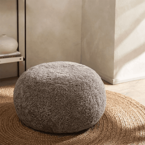 Image showing the Sheepskin Cosy Sheepskin Pouffe, Truffle product.