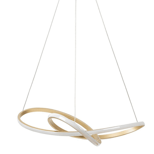 Image showing the Ribbon LED Ceiling Pendant, H15cm, Satin Gold product.