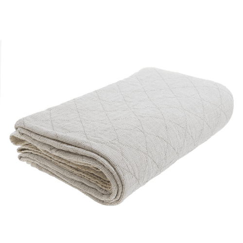 Image showing the Stripe Cotton Quilted Throw, 230 x 260cm, Black and Natural product.