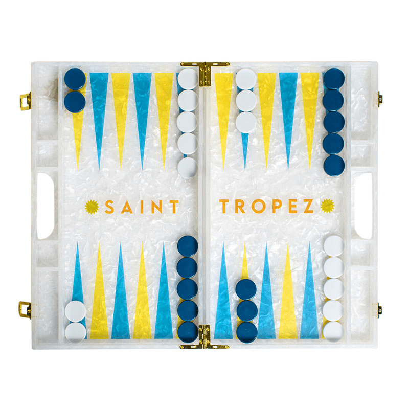 St. Tropez Backgammon Board, L45 x W38cm, White